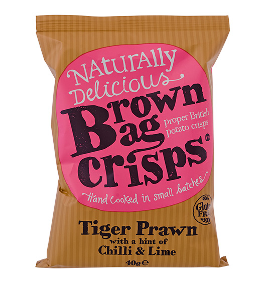 Kartoffelchips Garnele, Chili und Limette